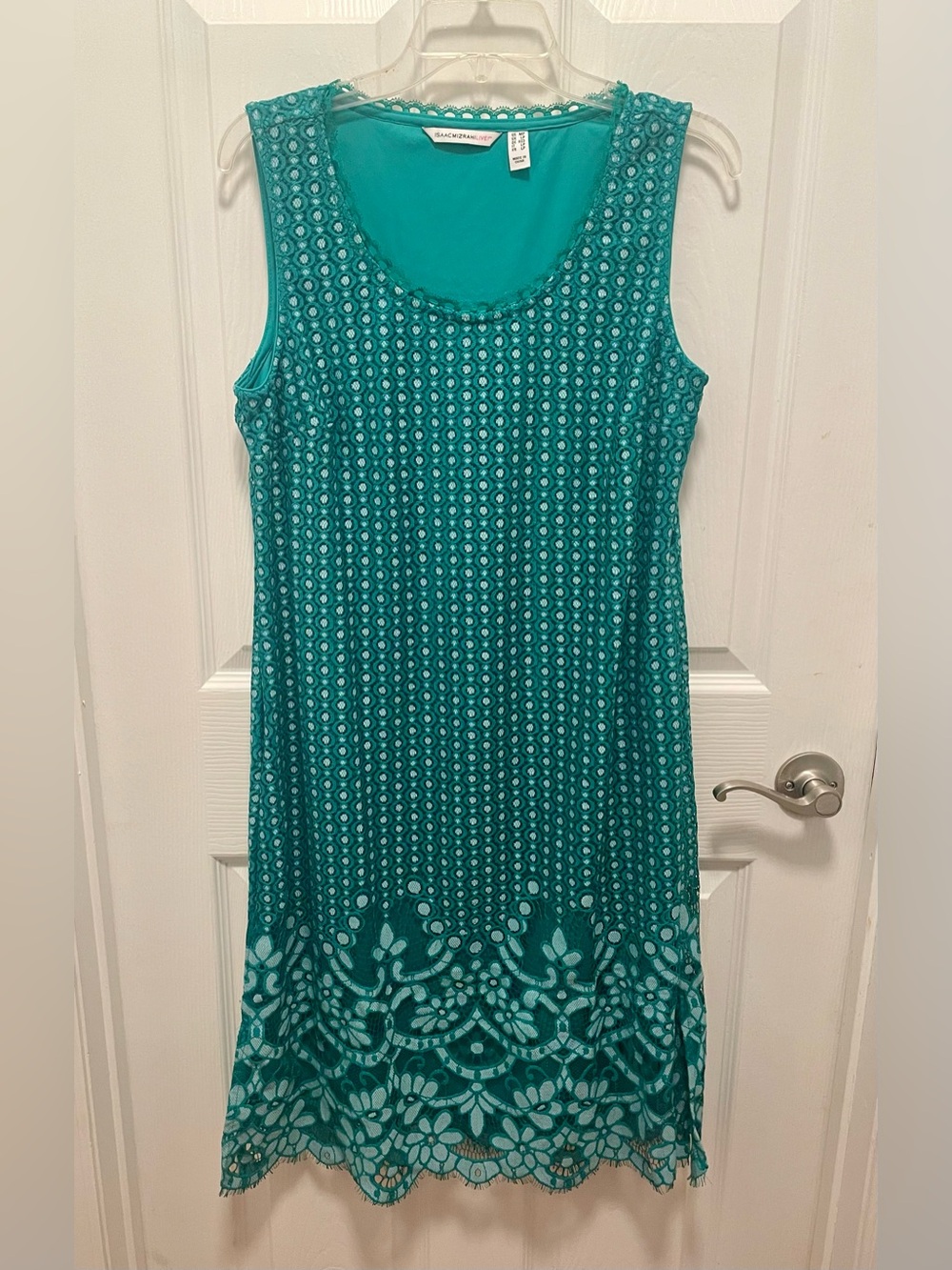 Isaac Mizrahi Teal Lace Midi Dress